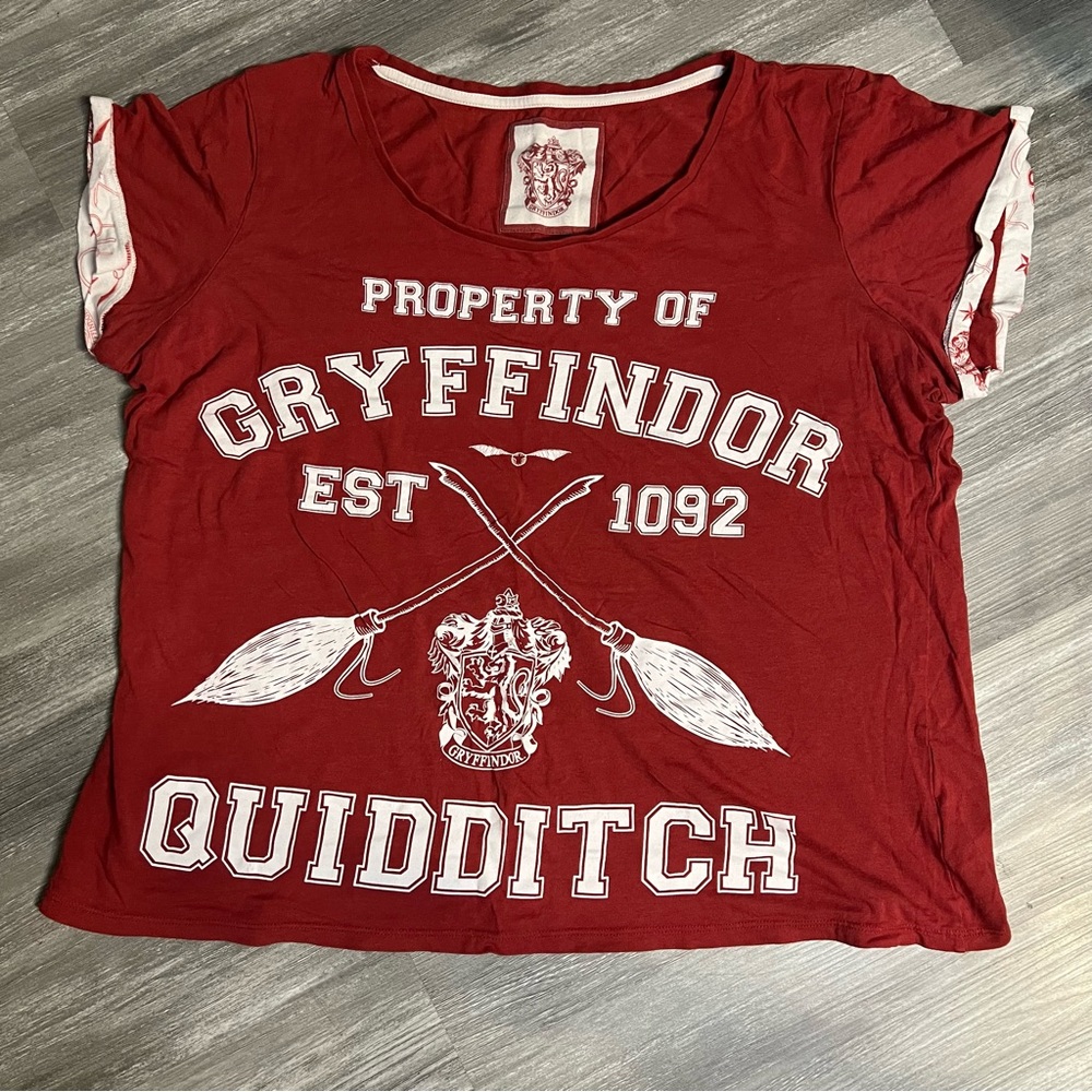 Harry Potter T-Shirt Womens Size XL Property of Gryffindor Quidditch Red Tee